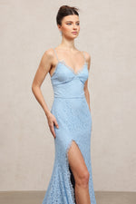 Load image into Gallery viewer, Lace Spaghetti-Strap Floor-Length Dress