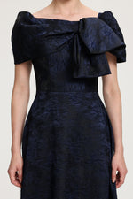 Load image into Gallery viewer, Bow-Detail Jacquard Maxi Dress
