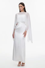 Load image into Gallery viewer, Sinai Elegant Flowy Sleeveless Chiffon Cape Maxi Dress