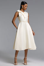 Load image into Gallery viewer, Fallon Elegant Tailored Sleeveless Bow Detailed Woven Maxi Dress