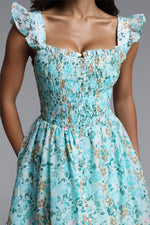 Load image into Gallery viewer, Myla Resort Flowy Sleeveless Ruffle Floral Print Woven Midi Dress