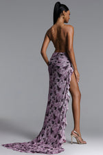 Load image into Gallery viewer, Stacey Sexy Flowy Deep V Print Ruched Maxi Dress	