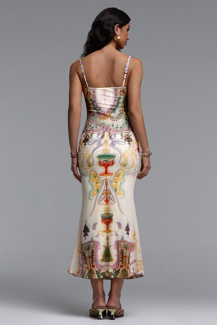 Xapana Resort Contour Sleeveless Mesh Maxi Dress