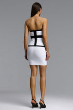 Load image into Gallery viewer, Erica Classic Contour Contrast Bandage Mini Dress