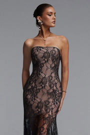 Scarlett Sexy Contour Strapless Lace Bandage Maxi Dress	