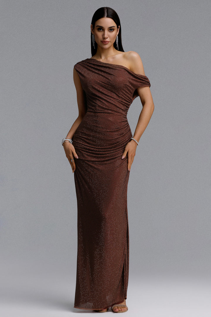 Ottilie Maxi Dress Plum Brown	