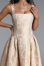 Load image into Gallery viewer, Rahel Classic Tailored Square Neck Floral Jacquard Woven Maxi Dress