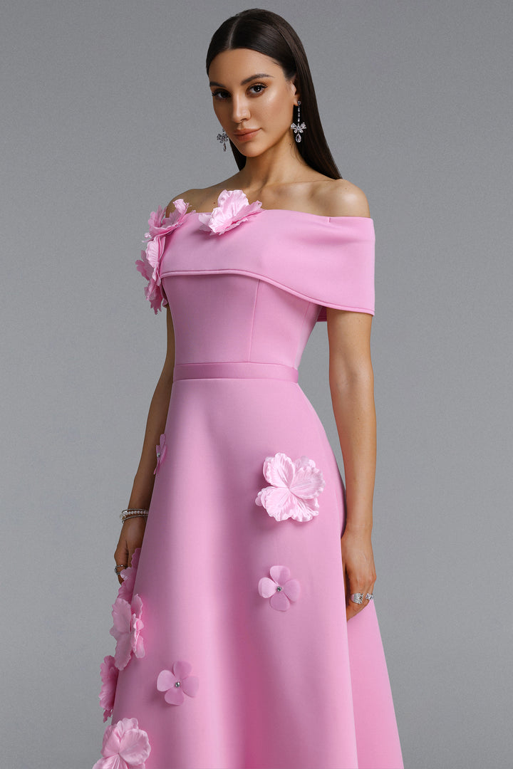 Gacia Elegant Off Shoulder Floral Maxi Dress