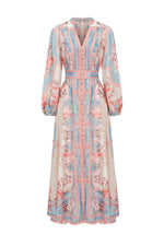 Load image into Gallery viewer, Dorte Long Sleeve Floral Printed Maxi Dress
