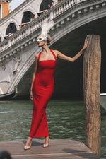 Load image into Gallery viewer, Rosee Sleeveless Bandage Midi Dress
