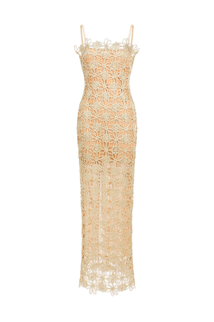 Lelia Sleeveless Hollow Out Slit Midi Dress