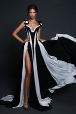 Load image into Gallery viewer, Omega Sleeveless V-Neck Flrs Bandage Maxi Dress