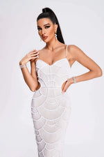 Load image into Gallery viewer, Teresa Pearl Sequin Midi Dress